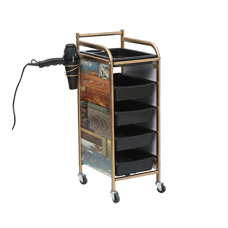 Fashion Retro Kapper Kapsalon Rekken Plastic Trolley Rekken 5-Layer Kappers Trolley Schoonheidssalon Trolley