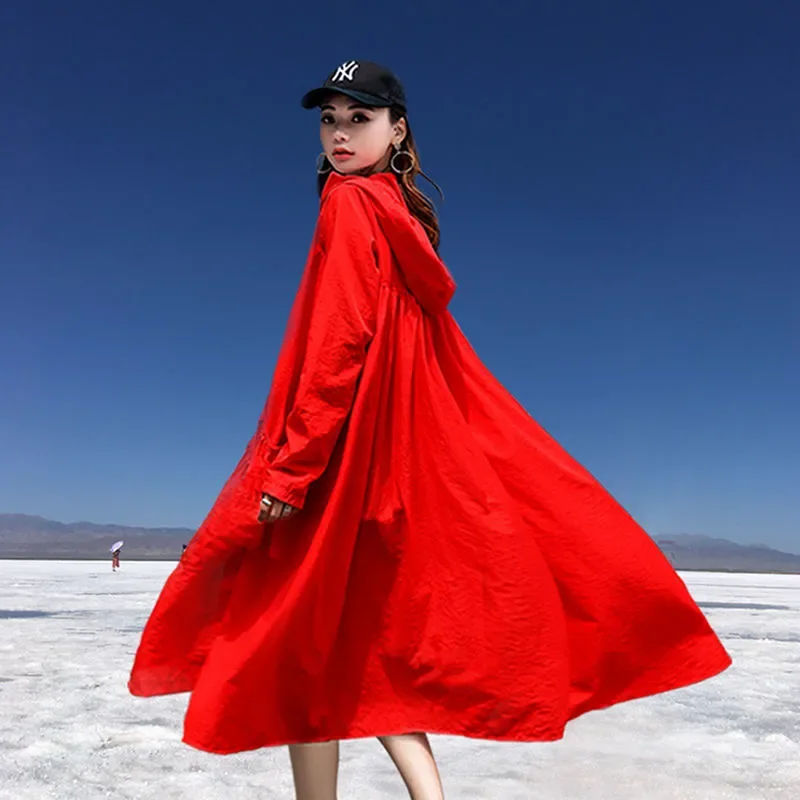 Ropa de protección solar para mujer, cortavientos con capucha de Súper Hada de verano 2025, longitud media, antiultravioleta, nueva chaqueta femenina L414