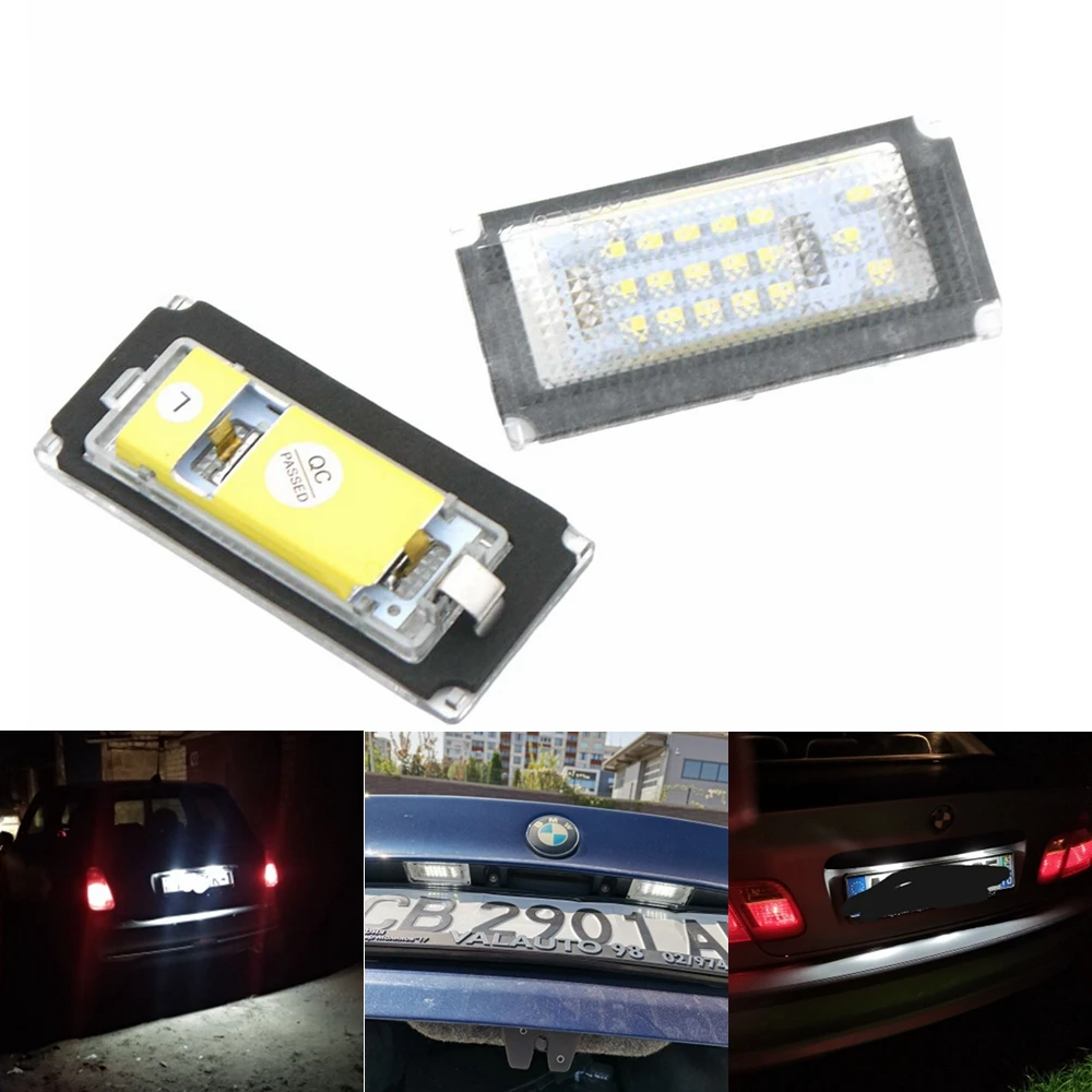 Eonstime 2PCS 18 LED License Plate Lights Lamp for BMW Mini Cooper Convertible R50 R52 R53 2004-2008 12V 6000K White