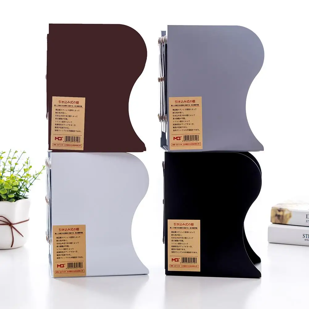1pc chowany składany Bookends żelaza półka na książki książka stojak uchwyt pulpit książka wsparcie Rack Organizer na biurko Bookend