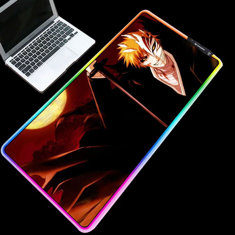 

XGZ RGB Anime Mice Pad LED Backlit Bleach Fashion Mousepad Support 3 Led Model Notebook PC Large Table Mat Computer Accessories