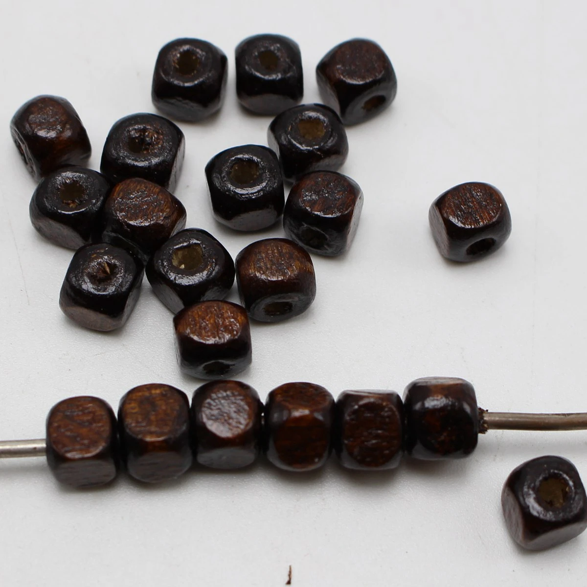 500 Brown 5mm Cube Wood Beads~Wooden wb12-1