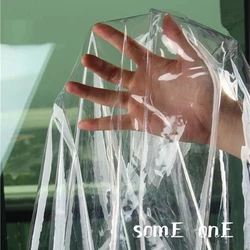 0.2mm Transparent TPU Fabric PVC Plastic Film DIY Waterproof Crystal Bags Stage Decor Raincoat Coat Clothes Designer Fabric