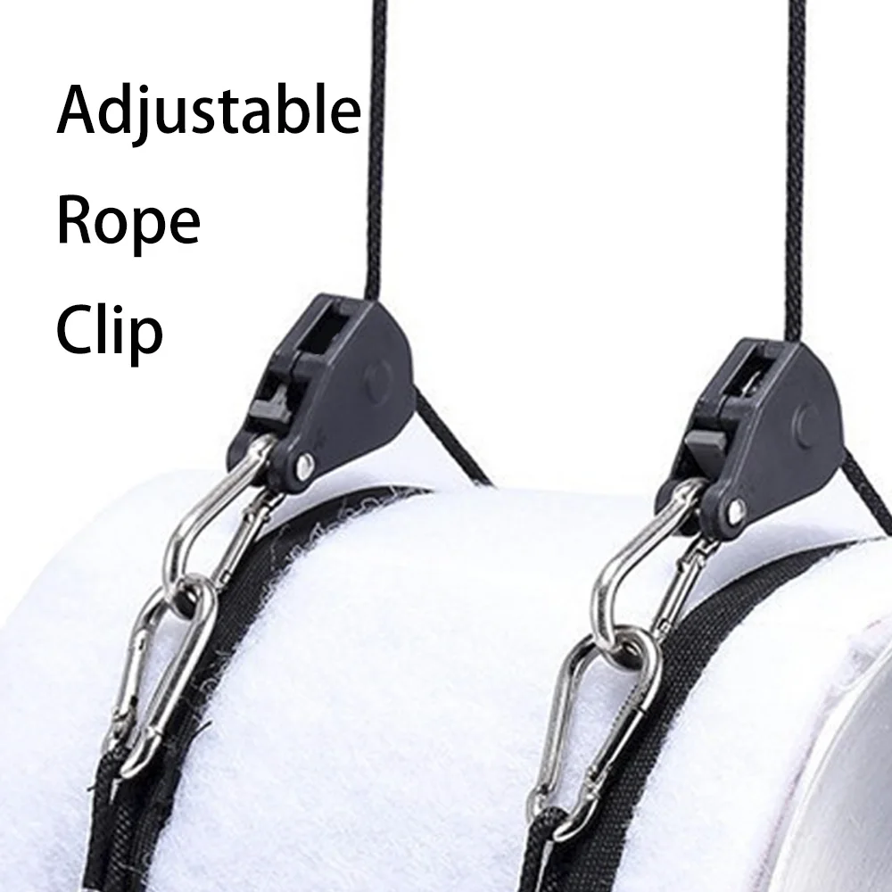 Heavy Duty Adjustable Rope Clip 1/8Inch For Grow Light Kit 1pcs Zinc Alloy Hookv Hanging Rope Ratchet Gardening Plastic Pulley