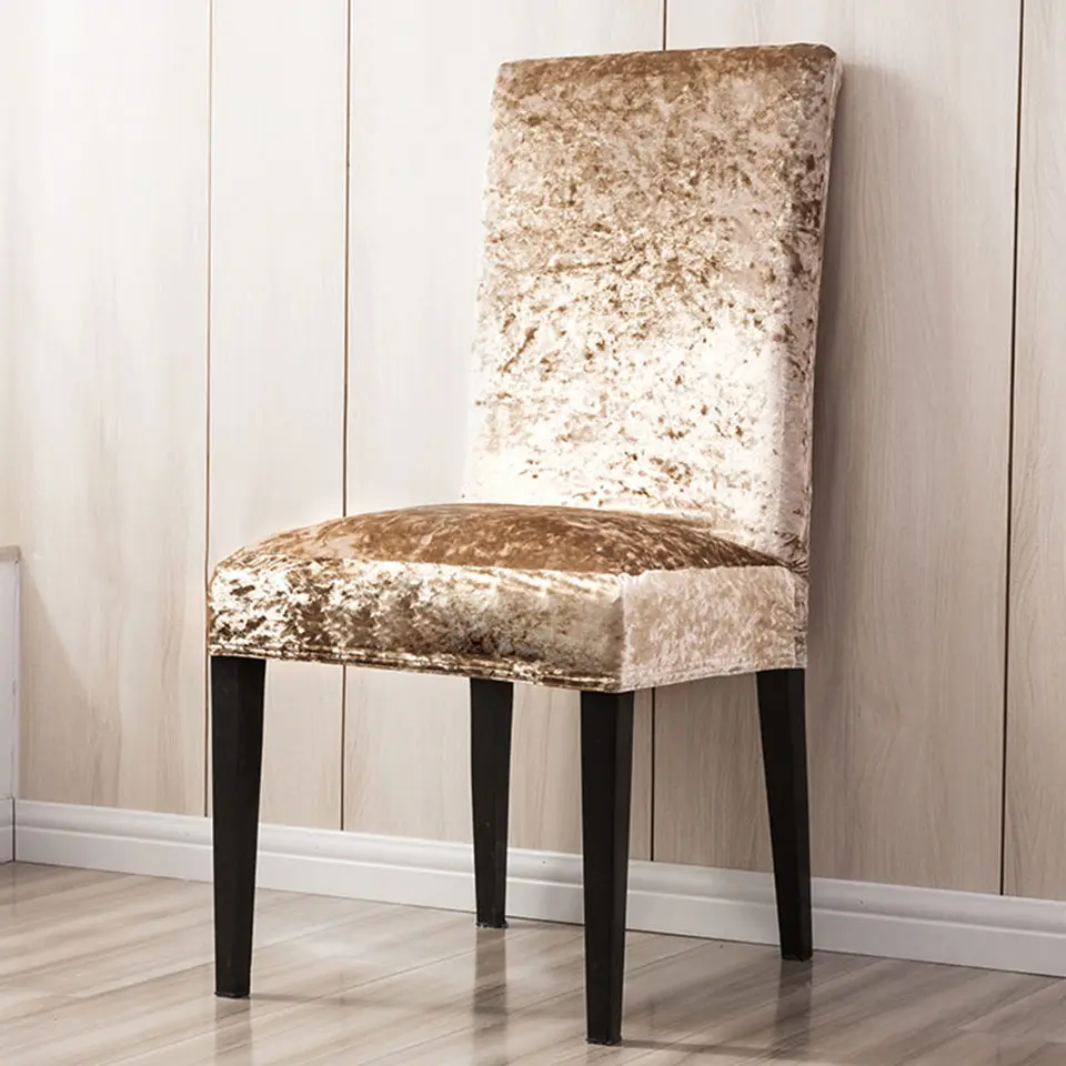 Super Soft And Delicate Velvet Chair Cover For Kitchen/Wedding Elastic Chair Covers Spandex Dining Room Office Chair Slipcover