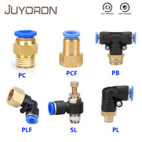1PCS Air Pipe Fittings 4mm 6mm 8mm 10mm 12mm Hose Tube PCF/PC/PL/SL/PB/PLF  1/4\