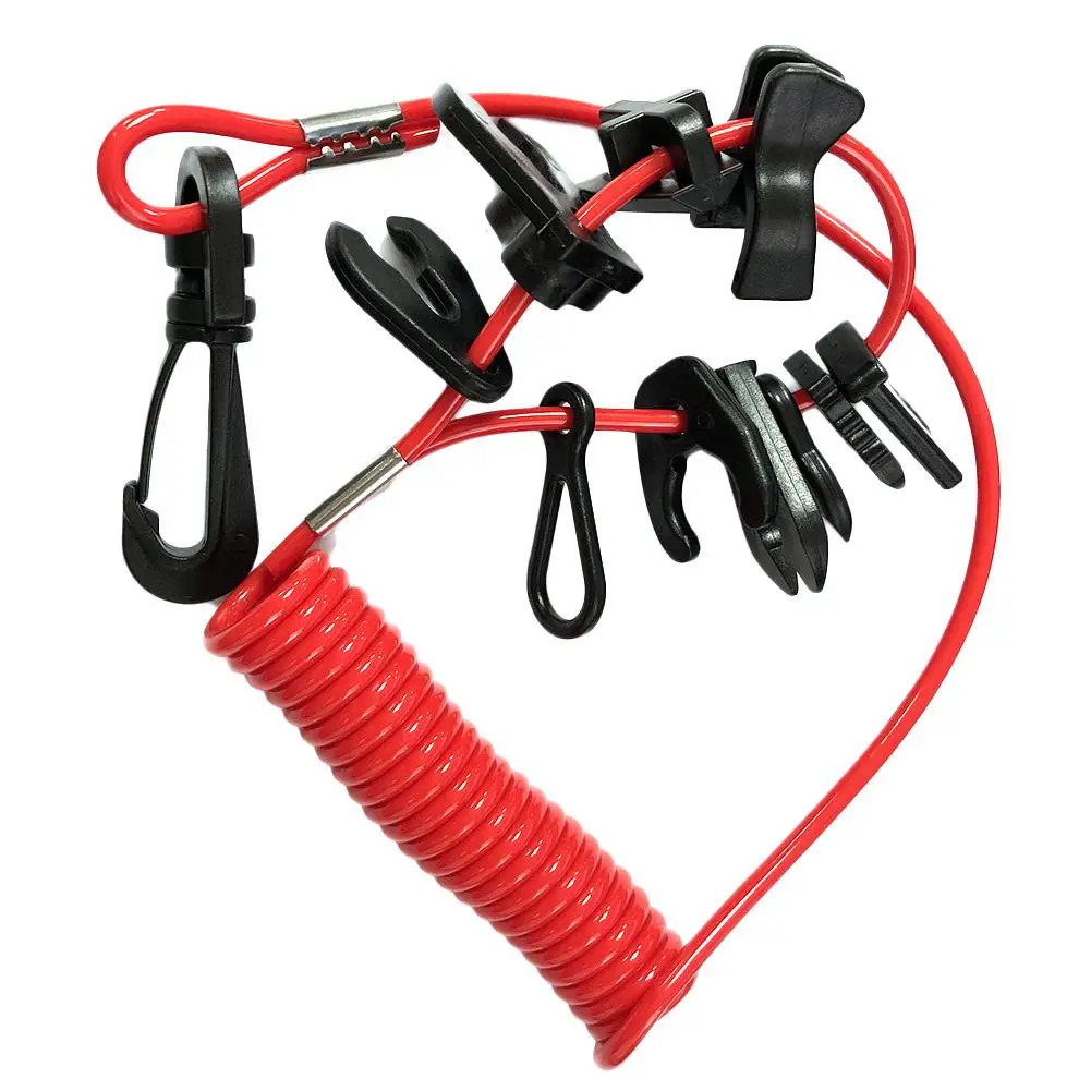 11-Key Safety Watercraft Boat Motor Outboard Kills Switch Key Lanyard Rope Clip Engine Ignition Red Water Sport Rowing Boat Tool