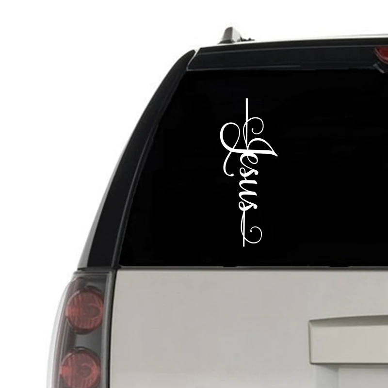 Wiara Krzyż Jezus Chrześcijański Naklejka winylowa Kubki Dekoracja okna samochodu, Naklejki na laptopa z sztuki religijnej do dekoracji Apple MacBook