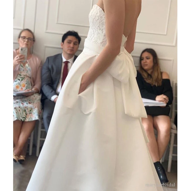 Mariage Vintage suknia ślubna 2021 Sweetheart aplikacje koronkowa seksowna satyna Backless białe suknie ślubne w kolorze kości słoniowej