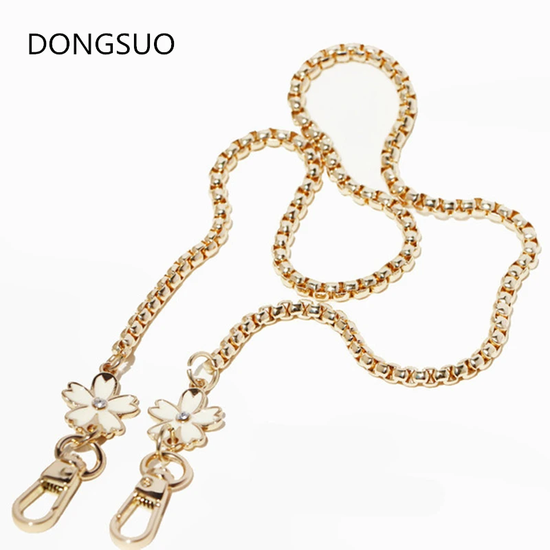 Designer flower chain strap gold metal chain for handbag bag purse parts replacement Accessories Hardware high quality