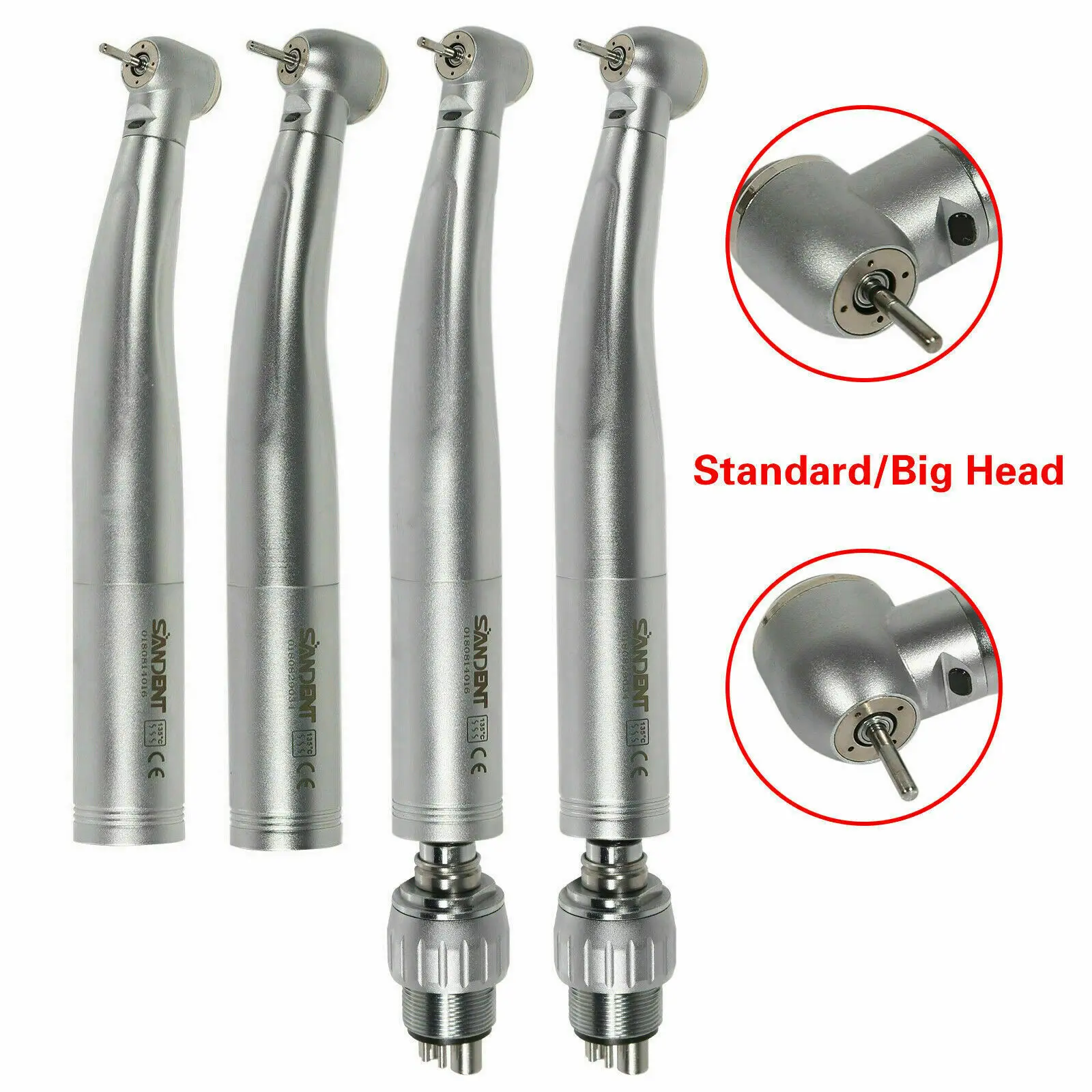 Padrão claro do handpiece do diodo emissor de luz da fibra ótica dental/grande turbina principal com acoplador rápido de kavo multiflex lux 6 furos quatro pulverizador de água