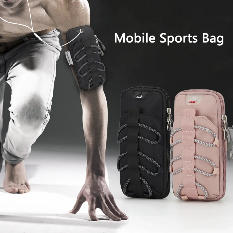 Bolsa de brazo deportiva para correr, funda impermeable luminosa para teléfono móvil, senderismo, Fitness, tarjeta, auriculares