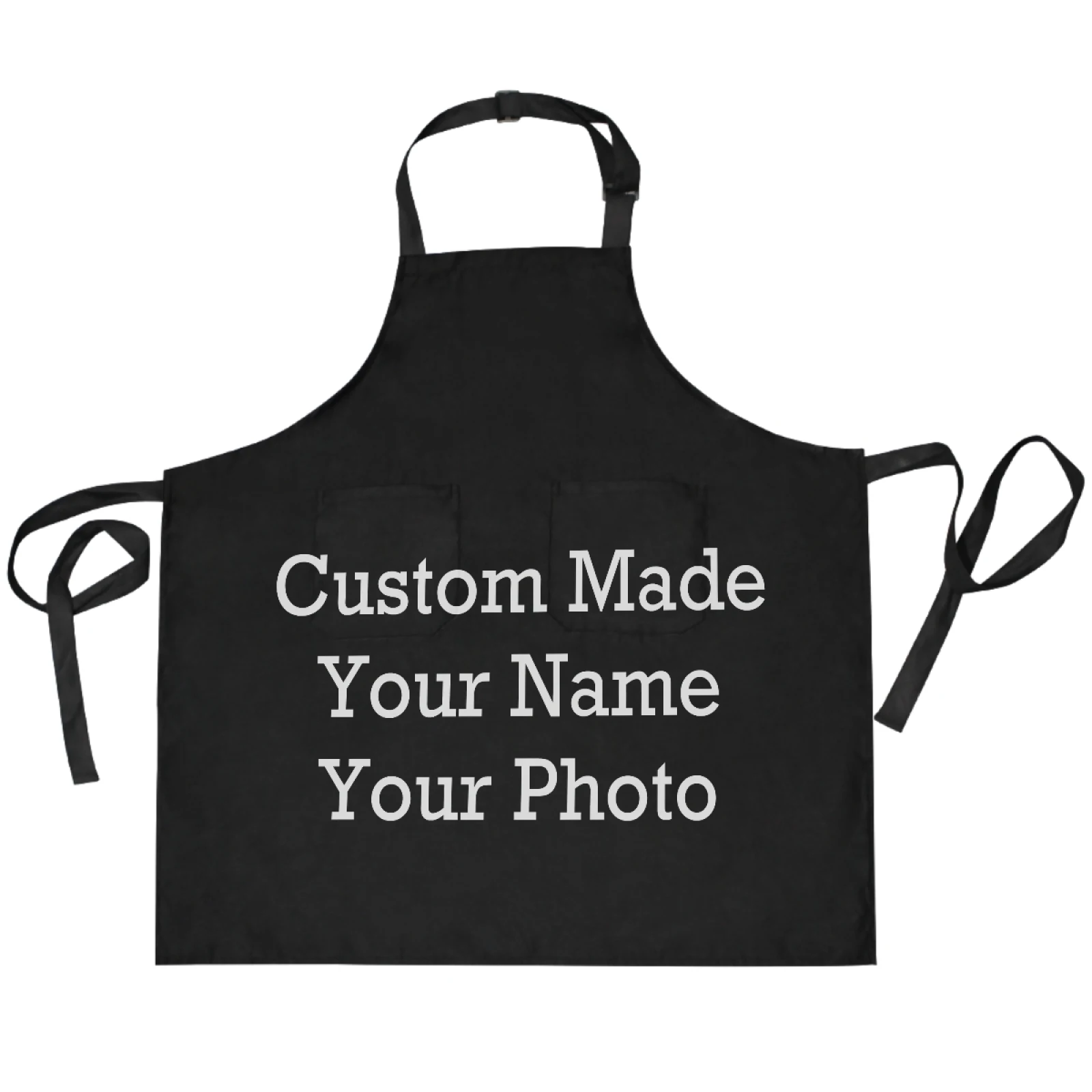 

Personalized Custom Apron Polyester Kitchen Chef Adjustable Apron For Man Women Oil Proof Waist Baking Bib Cooking BBQ Pinafore