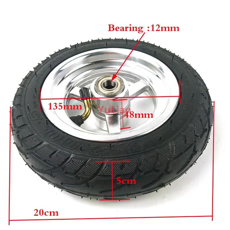 8x2.00-5 Tubeless Tire Wheel Tyre 2.10-5 Wheel Hub for Kugoo C3 S3 S2 MINI Electric Scooter Modified Parts