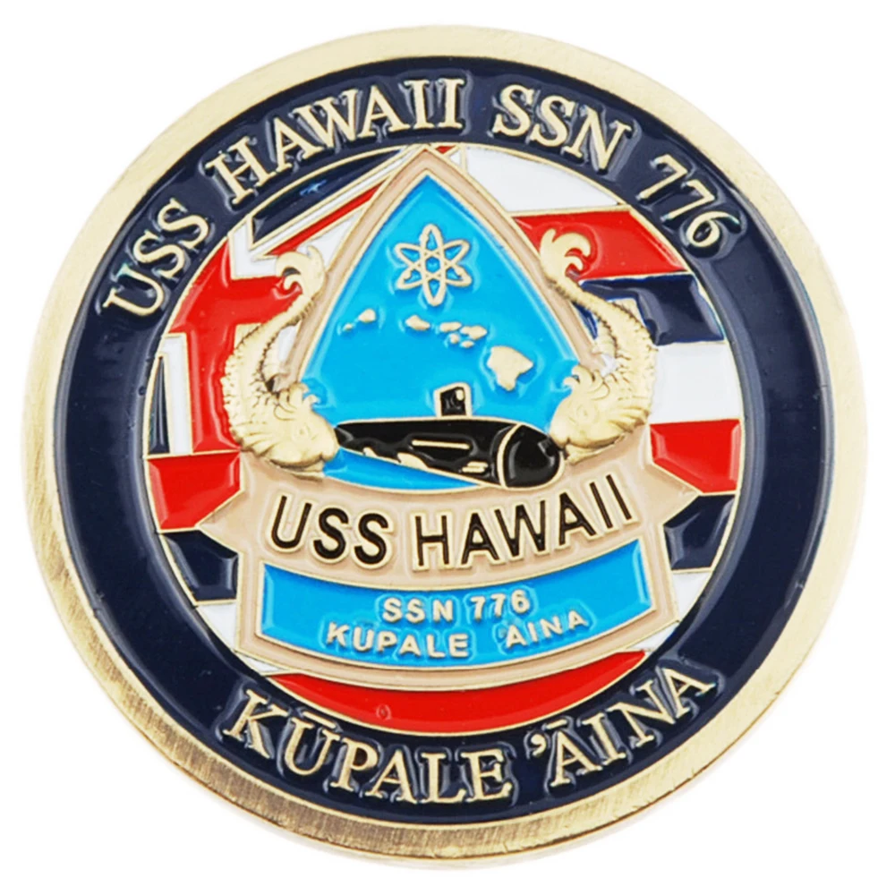 

US NAVY SUBMARINE USS HAWAII SSN 776 CHALLENGE BADGE COIN