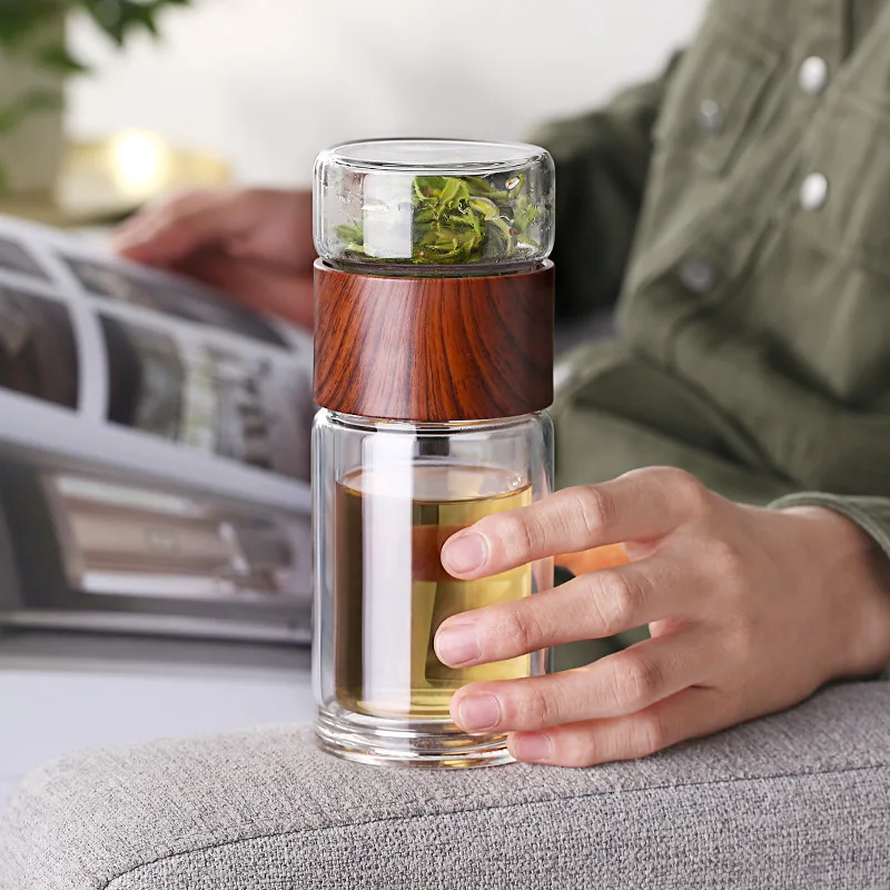 

Oneisall Tea Water Bottle Travel Drinkware Portable Double Wall Glass Tea Stainless Steel Infuser Filters The Tea Filter Tumbler