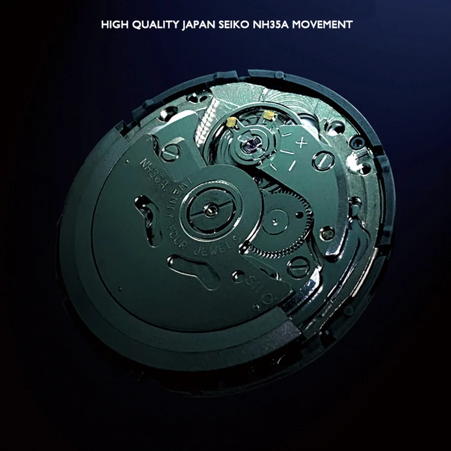 HEIMDALLR relojes de buceo para hombre, reloj automático para hombre, 20 barras, relojes de pulsera mecánicos de viento automático impermeables C3 luminoso NH35 zafiro