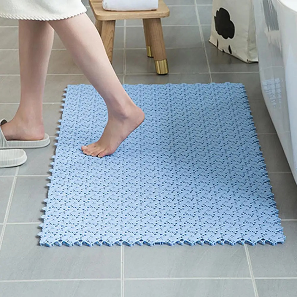 Hot Solid Color Anti-Slip Shower Bath Mat Massage Carpet Home Bathroom Kitchen Toilet Cushion Cover