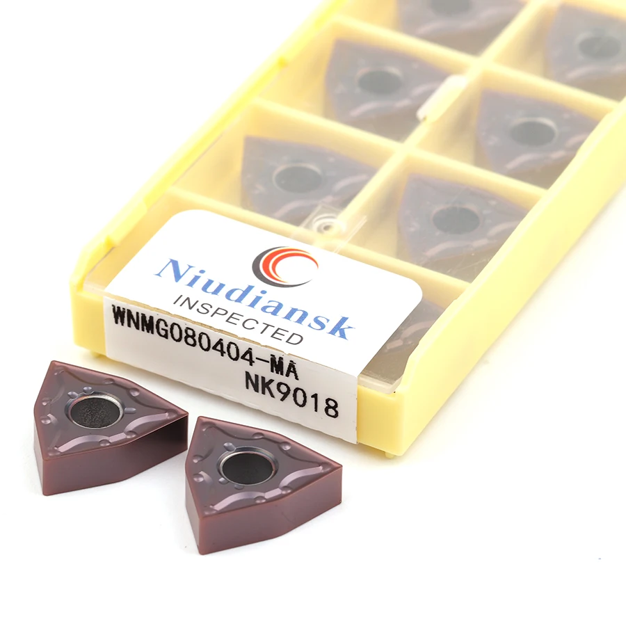 10 Chiếc WNMG080404-MA NK9018 WNMG080408-MA NK9018 Bên Ngoài Biến Lắp Tiện Bằng Máy CNC Dụng Cụ Chế Biến Cá Chép Trông Trăng Hợp Kim Cắt Miếng Lót