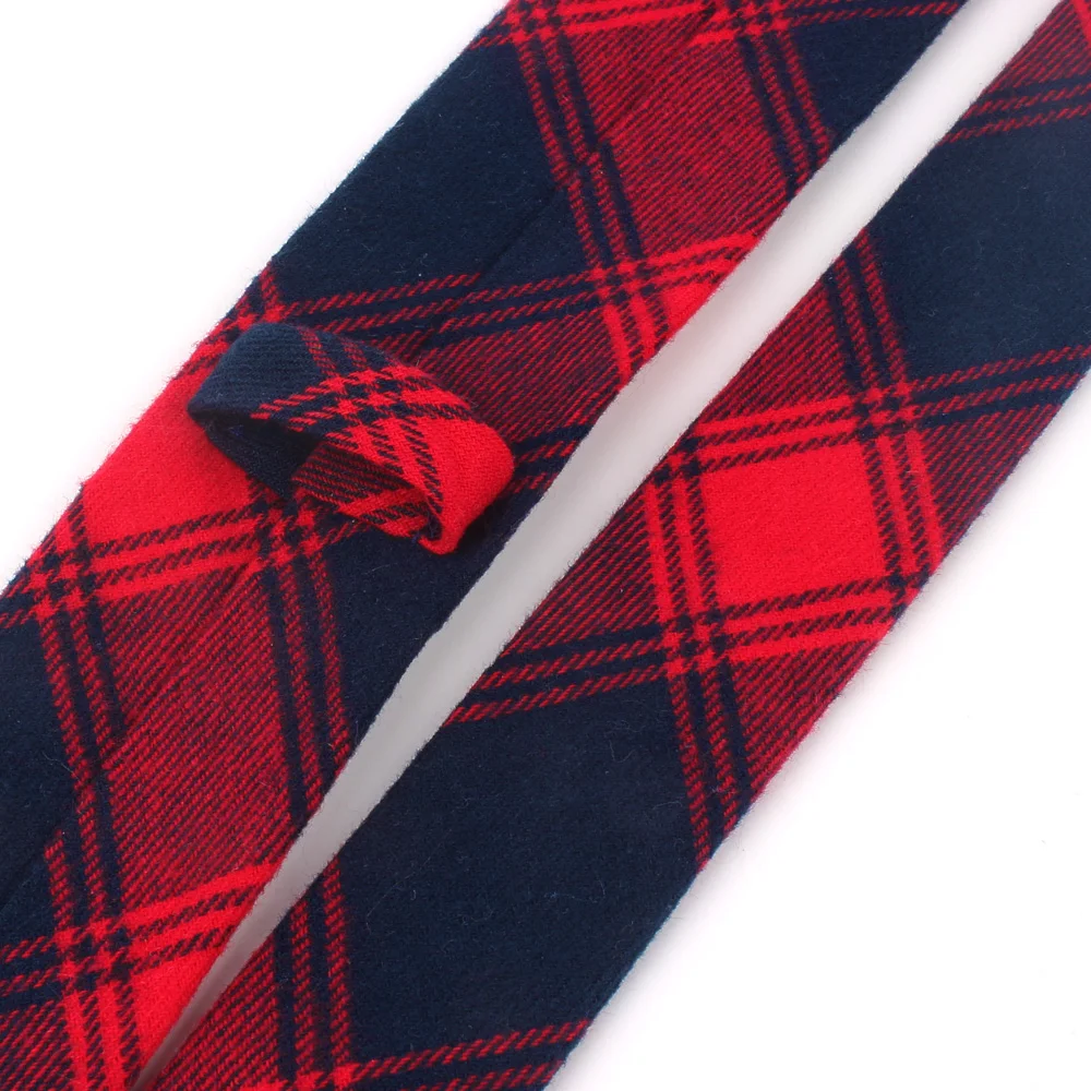 Cotton Mens Tie Skinny Plaid Neck Tie For Wedding Business Casual Fashion Neckties For Men Women Classic Suits Slim Neck Ties