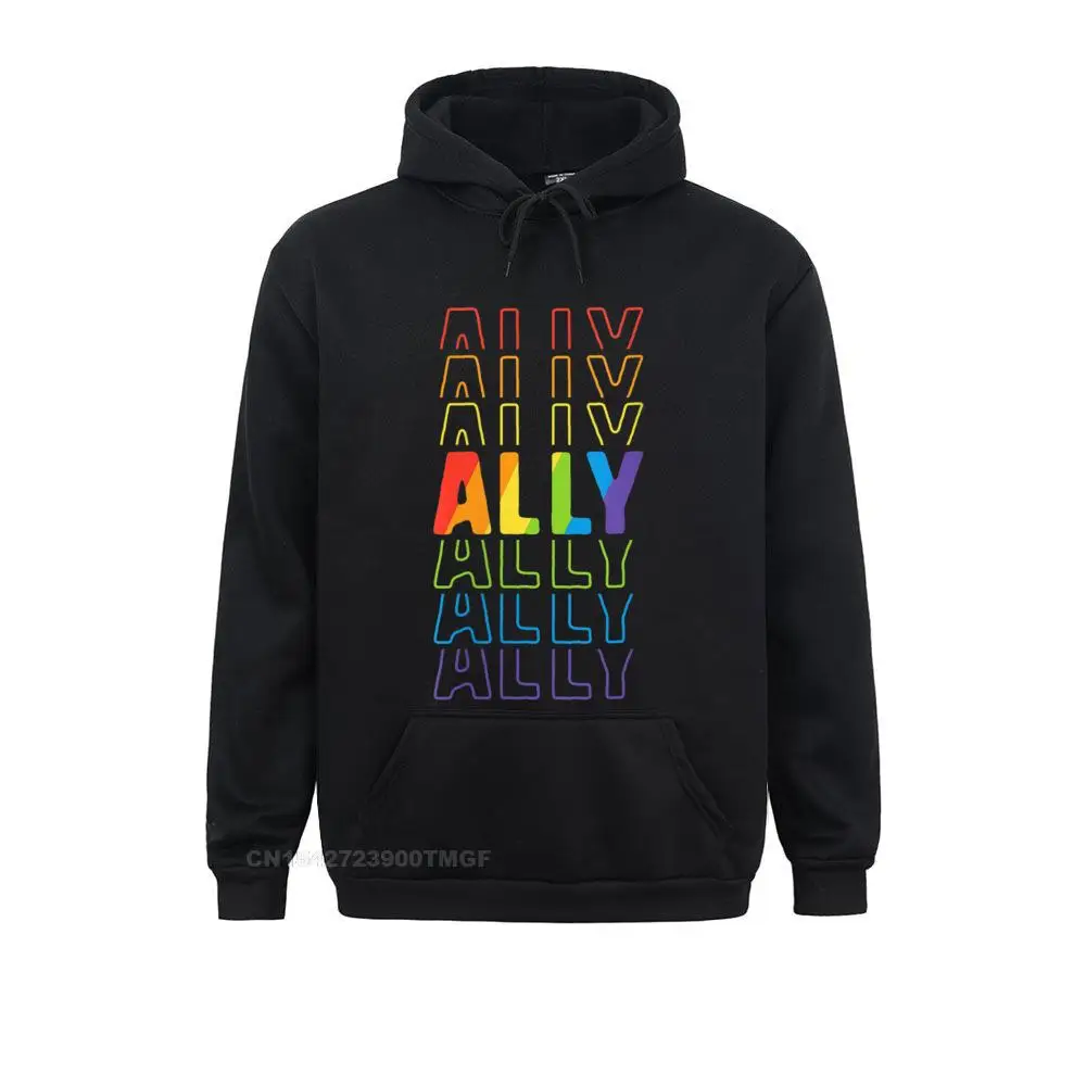 

Womens Ally LGBT Pride Rainbow Flag Ally March Mom Women Streetwear Hoodie Fitted Long Sleeve Group Men Hoodies Clothes