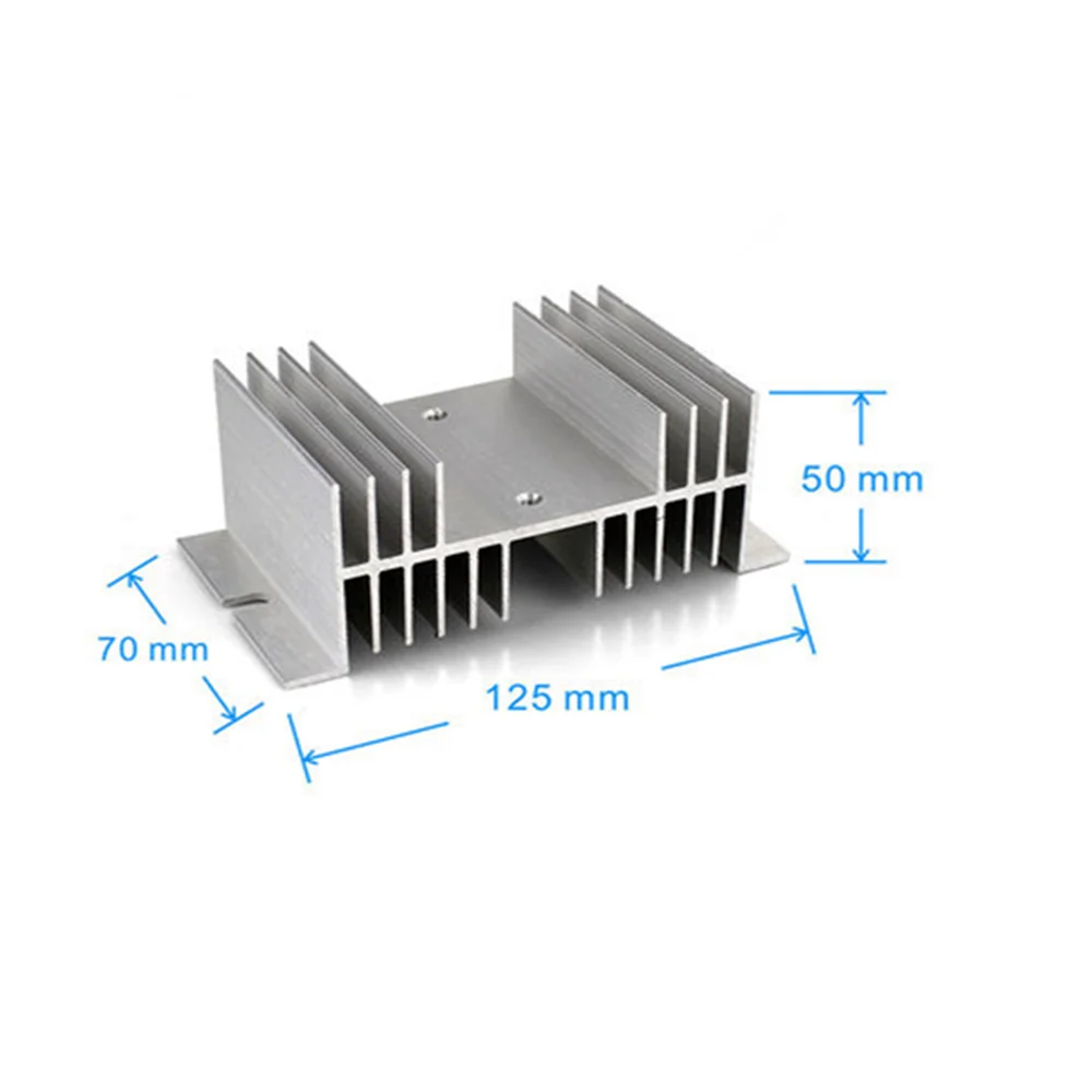 Aluminum Heat Sink Dissipation Radiator Rail Mount Suitable for Single Phase Solid State Relay SSR-40DA 10A 25A 40A 60A 80A