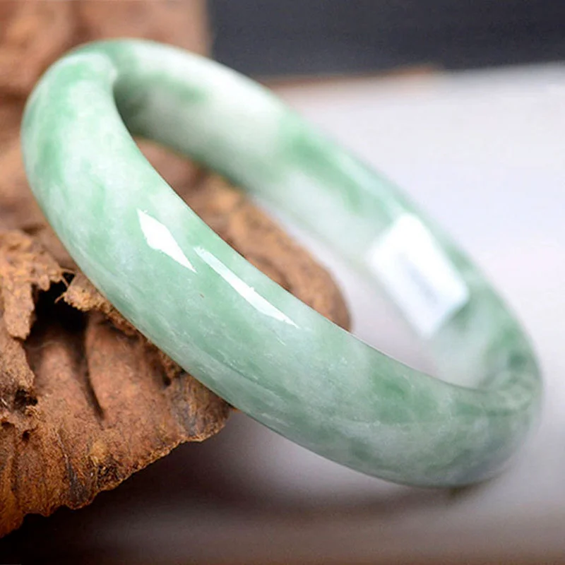 Natural China Guizhou Cui Hand-carved Wide Bar Jade Bracelet Fashion Boutique Jewelry Men and Women Cui Color Bracelet