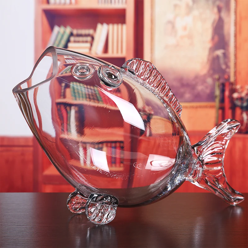 Imagem -02 - Tigela de Vidro em Forma de Peixe Transparente Claro Aquário Fish Tank Glass Home Living Room Decoração do Escritório Artesanato Ornamentos