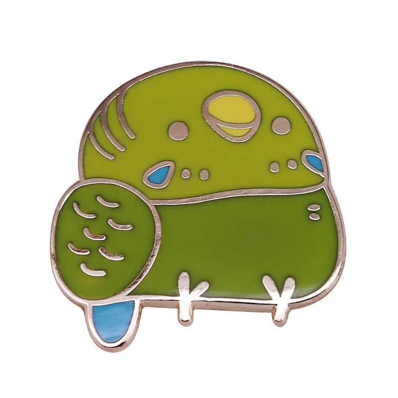 Cute Tiny Bird Lapel Pins A Happy Rotund Budgie!