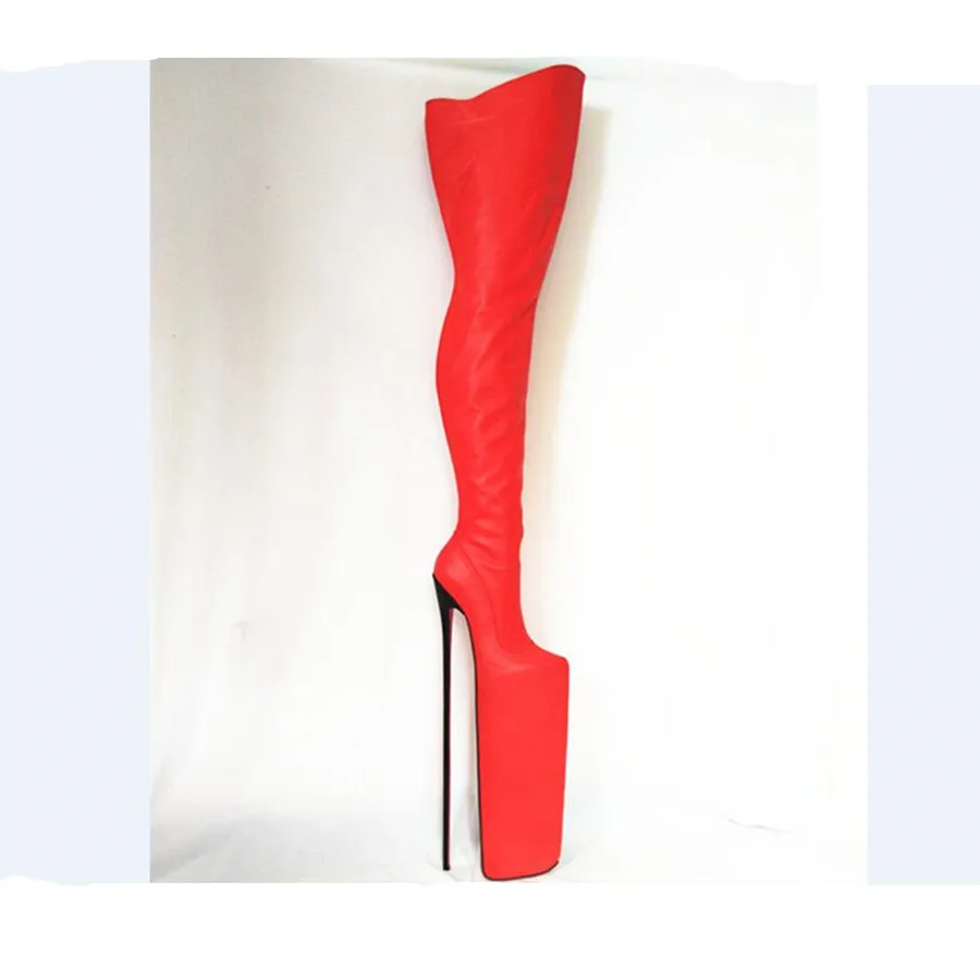 19.69in Heel Height Sexy Genuine Leather Pointed Toe Stiletto Heel  Platform Over The Knee Boots  US size 5-13  No.503