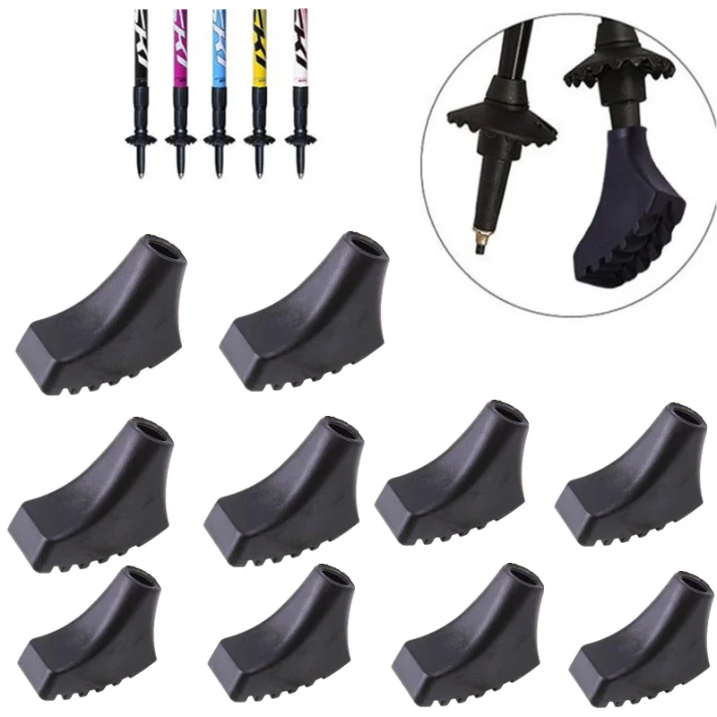 5pcs/10pcs/20pcs Nordic Walking Pole Trekking Pole Tip Protectors Rubber Pads Buffer Replacement Tips End for Hiking Stick