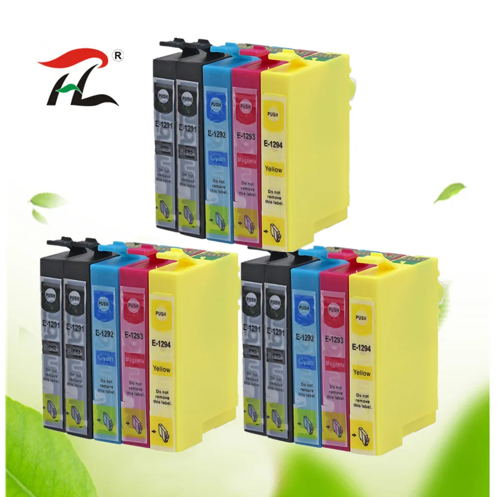 

15 упаковок, совместимых картриджей T1295 1291, для Epson T1291 T1292 T1293 T1294 для принтера Epson SX420W SX425W SX525WD SX230