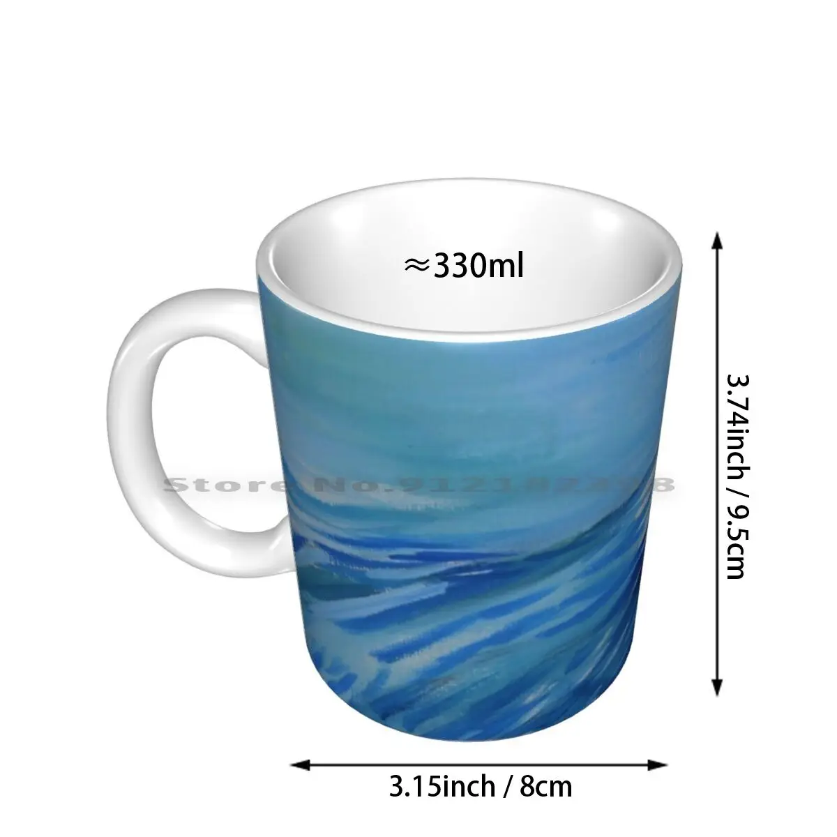 Untitled Ceramic Mugs Coffee Cups Milk Tea Mug Serene Calm Calming Soothing Sea Moonlight Moonlit Artistic Arty Creative Artist