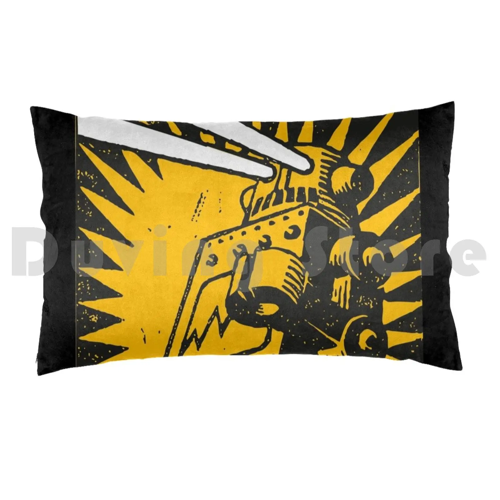 Black Robot Pillow Case Printed 35x50 Retro Robot Robots Forbidden Planet Japanese Toy Mobile Suit Vintage