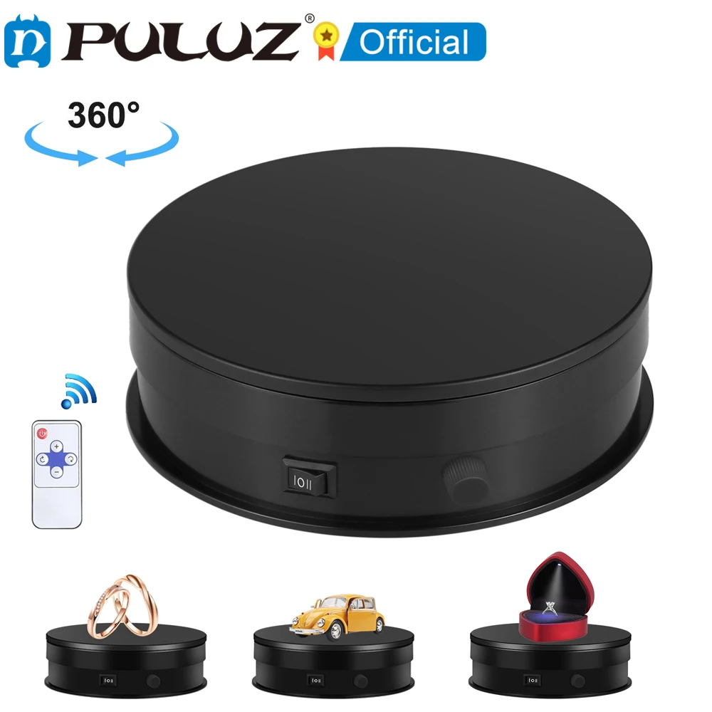 PULUZ 15cm Adjusting Speed Rotating Turntable Display Stand USB Electric 360 Degree Remote Control Photography Turntable