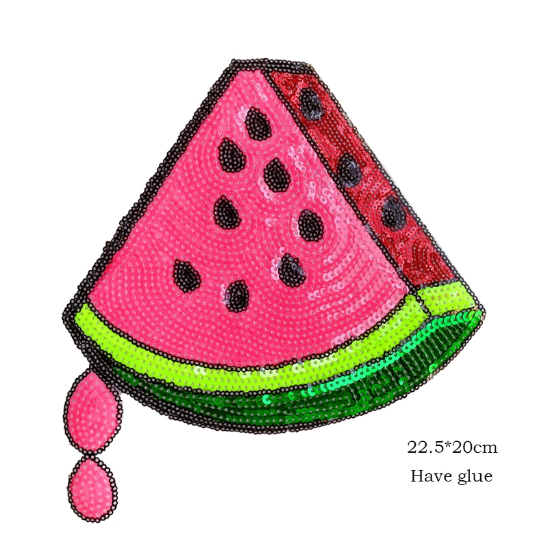 Wholesale Patches Sequins Watermelon BadgeS Embroidery Patch Clothing Accessories Sewing Supplies Iron on patches