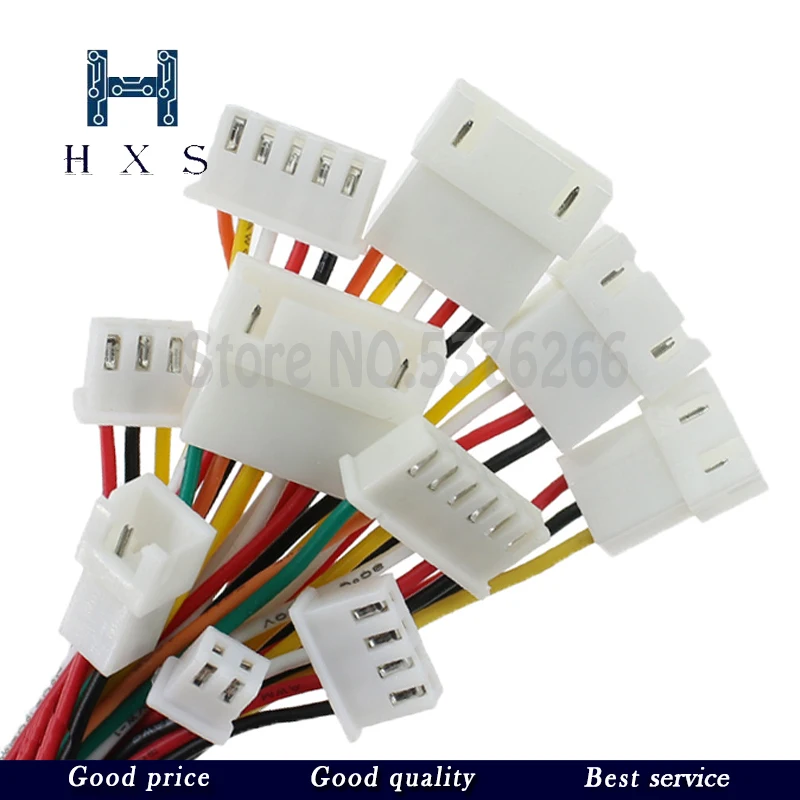 JST XH2.54 2P 3P 4P 5P 6P cable connectors wire connectors Plug Socket JST 2.54 Pitch 2.54mm 2Pin-6Pin 20CM 26AWG JST Connector