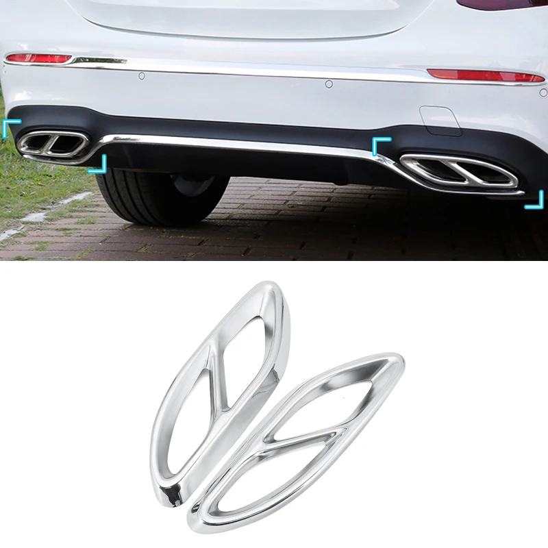 Car Styling AMG Exhaust Cover Outputs Tail Frame Trim Accessories For Mercedes Benz A B C E Class GLC W205 W207 W213 W176 W246