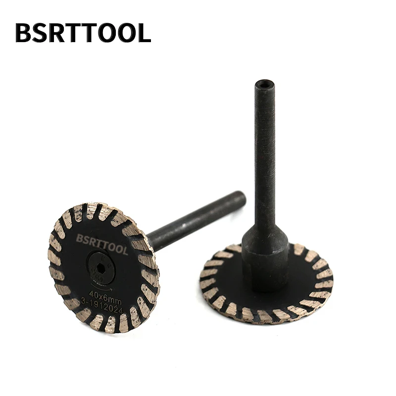 BSRTTOOL Mini gambo rimovibile da 6mm con diamante Turbo lama per sega lama per speleologia diamantata per incisione su pietra in marmo granito