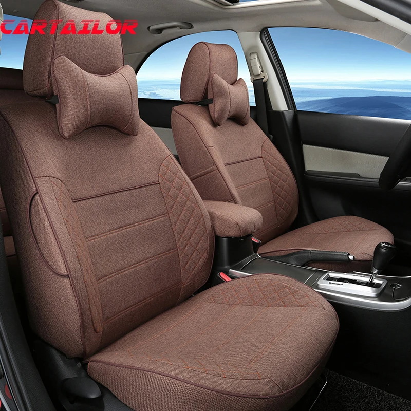 

CARTAILOR linen cover seat for hyundai santafe 2013 2008 seat covers auto seats support cushion grey car seat cover protector