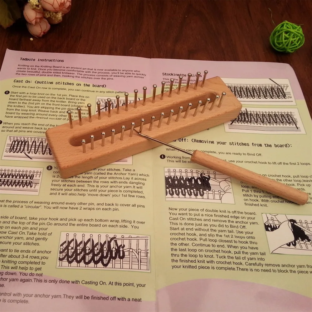 Free Shipping Wooden Board knitting loom easy weaving tool for handmade crafts of needlework