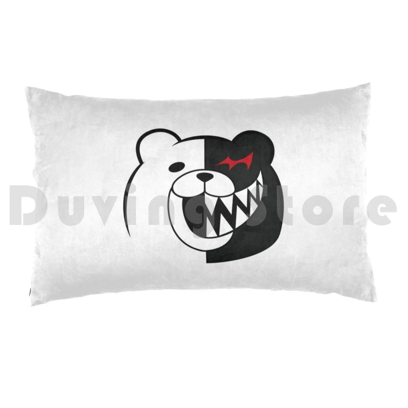 Monokuma-[ Style 1 ] Pillow Case DIY 50*70 Monokuma Bear Danganronpa White Black Scary Smile Crazy Laugh