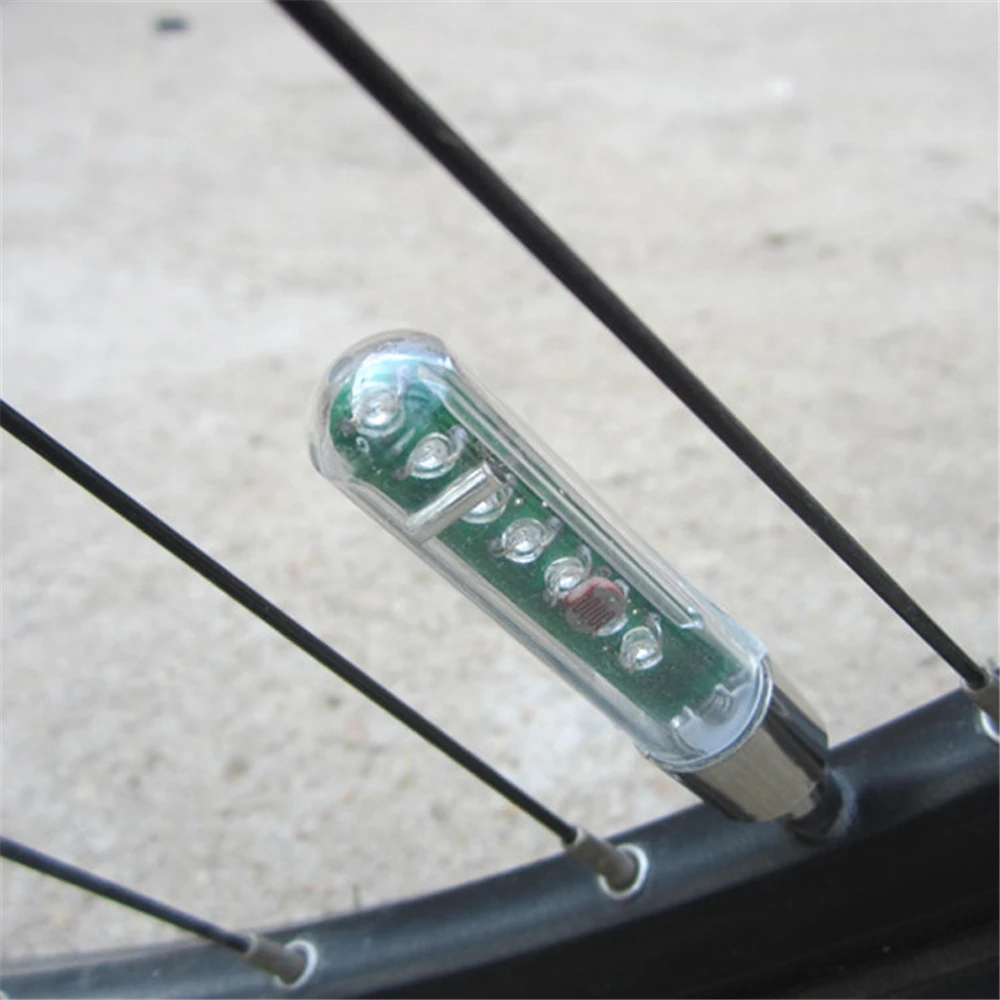 Bicycle Valve Light Double Sense Sided Letter 8 Modes Night Ride MTB Motorcycle Car Tire Nozzle Valve Caps Lamp With Battery