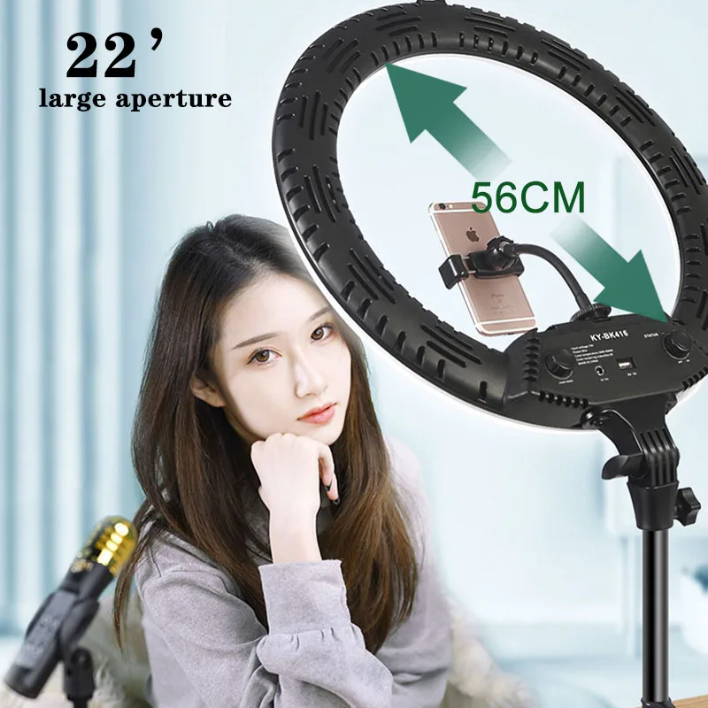 

LED Ring Light 22" 18‘’ 14‘’ 10'' Photographic Selfie Ring Lighting With Tripod Dimmable USB For Youtube Makeup Video Ringlight