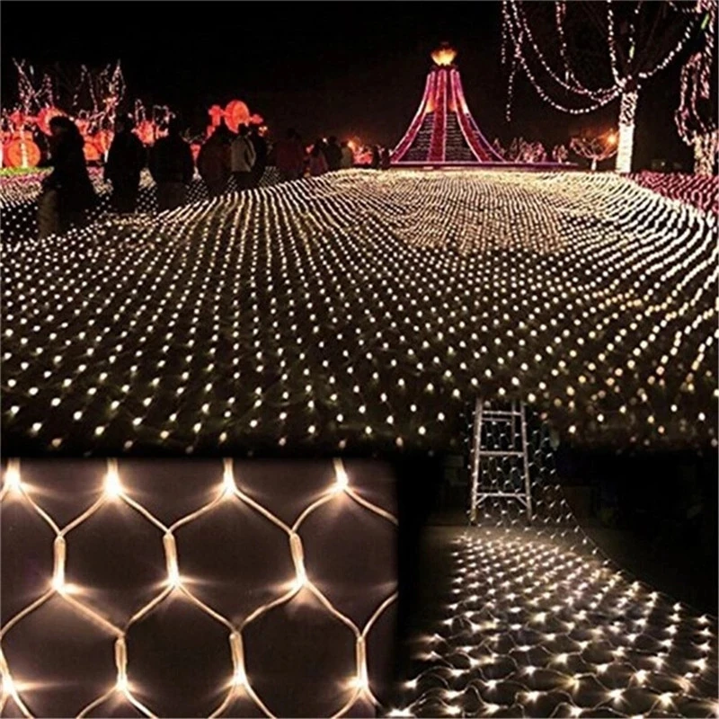 شبكة تعمل بمصابيح LED عيد الميلاد أضواء 3M x 2M 204 المصابيح AC110V/220V Led شبكة مصابيح led شبكية الطوق أضواء للماء لعيد الميلاد السنة الجديدة عطلة