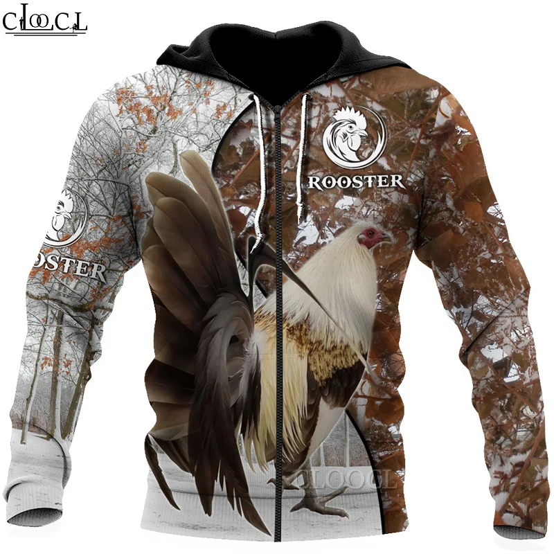 HX Newest Popular Animal Rooster 3D Print Hoodies Pullover Men Women Fashion Casual Harajuku Zipper Tops Drop Shipping