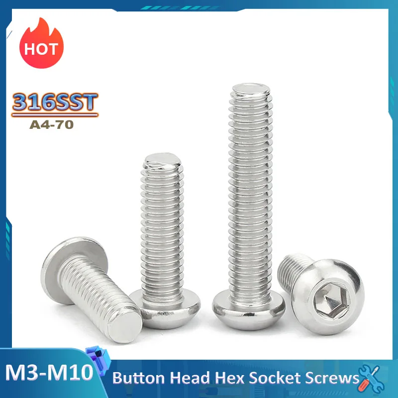 

Винты с шестигранной головкой M3, M4, M5, M6, M8, M10