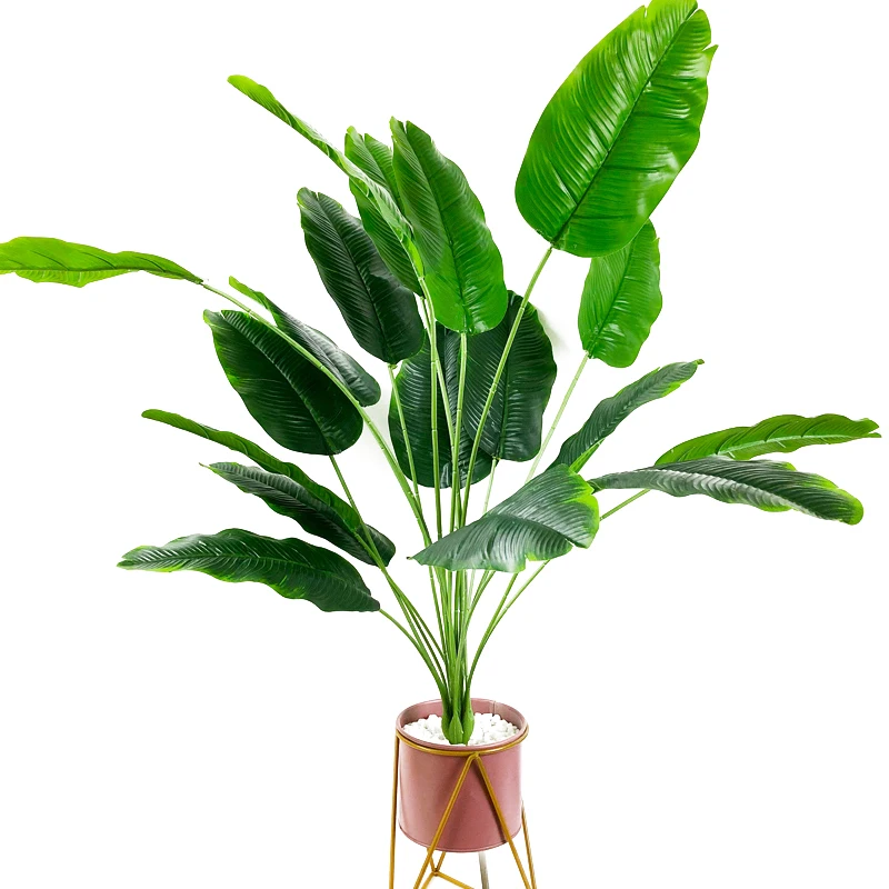 Grandes Plantes Artificielles de 80 à 100cm, Faux Palmier, Branche, Gels en Plastique, Grandes Feuilles Tropicales Monstera pour la Maison, le