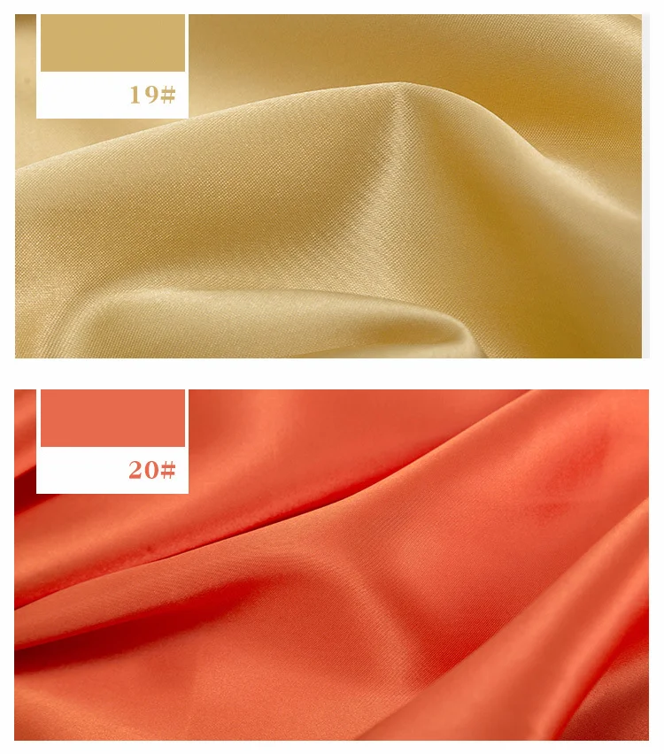 Imitierter Seidensatin-Stoff auf dem Hof, Futterstoffmaterial zum Nähen von Kleidern, Vorhängen, einfarbig, Schwarz, Weiß, Blau, Gold, Grün – Detail 15