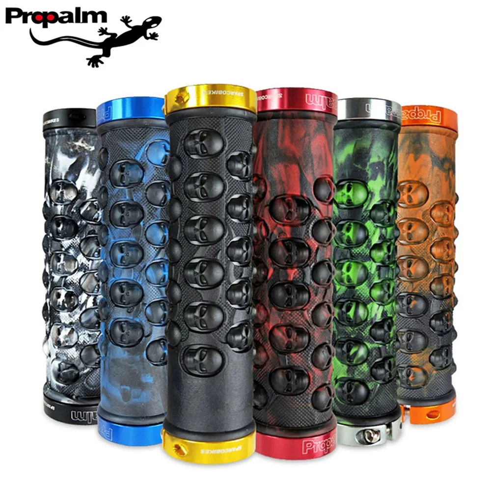 2024 NEW Propalm Skull Bicycle Grips, Mountain Road Bike Handle Bar Grips, Anti-Slip Comfortable Rubber Bike Handlebars HY-702EP